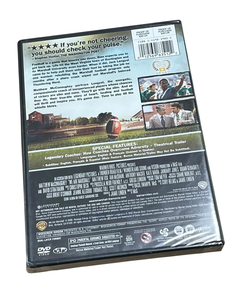 sealed We Are Marshall DVD Widescreen Matthew McConaughey Matthew Fox New - Image 2 of 4