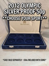 Rare London 2012 Olympic .925 Silver Proof 50p Coins Football Judo Wrestling COA