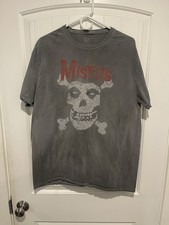 Misfits T Shirt Mens XL Crimson Ghost Skull Distressed Punk Rock Band Gray Tee