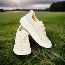 NEW Nicole Miller Brita Woven Mixed Media Platform Sneakers Size 9.5 Womens Shoe
