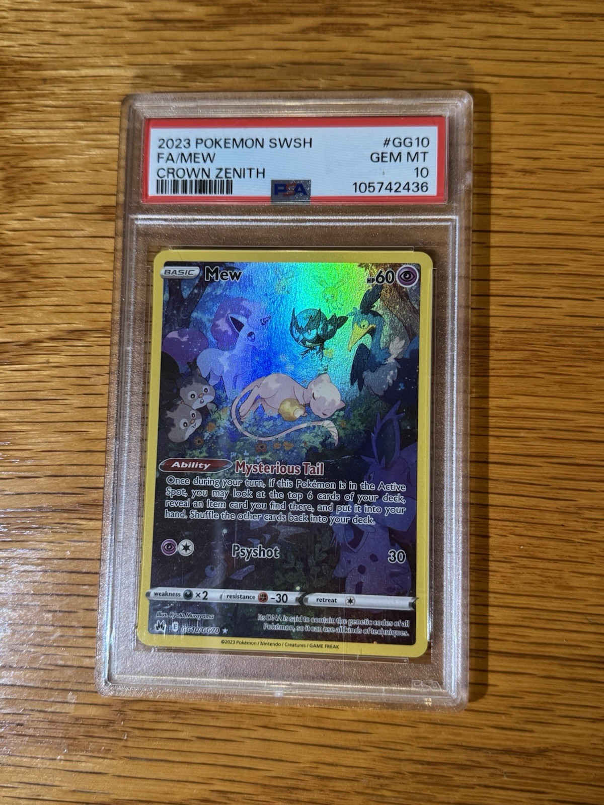 Mew GG10/GG70 Crown Zenith: Galarian Gallery Holo PSA- GEM MINT 10