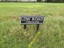 Photo 6x4 Low Road sign Goose Green/TM1187 On Low Road at the junction w c2016