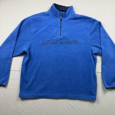 Vintage 90s Nautica Jeans Co 1/4 Zip Spellout Logo Fleece Sweatshirt Sz XL