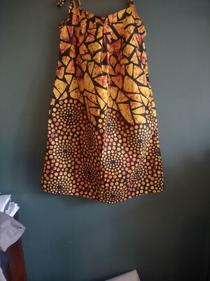African Ankara Strapy Dress Size M-XXL (10-16)
