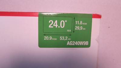 3M Anti-glare  Frameless Monitor Filter For 24' Widescreen LCD, 16:9 AG240W9B