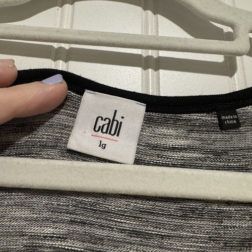 Camiseta sin mangas Cabi Marled tejida negra blanca talla grande - Imagen 3 de 5