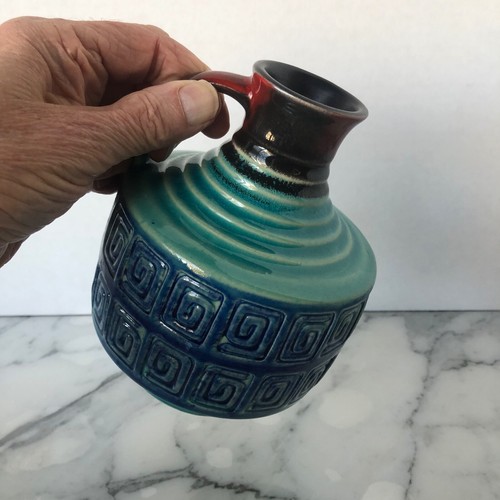 VASO BROCCA BROCCA ceramica artistica GERMANIA OCCIDENTALE vintage CERAMICA BAIA? 804/15 Scheurich? - Foto 4 di 5