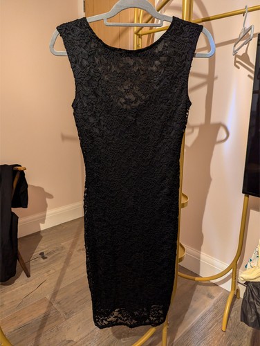 Black lace maternity occasion dress size 10 Leah by Rock-a-Bye Rosie - Picture 4 of 7