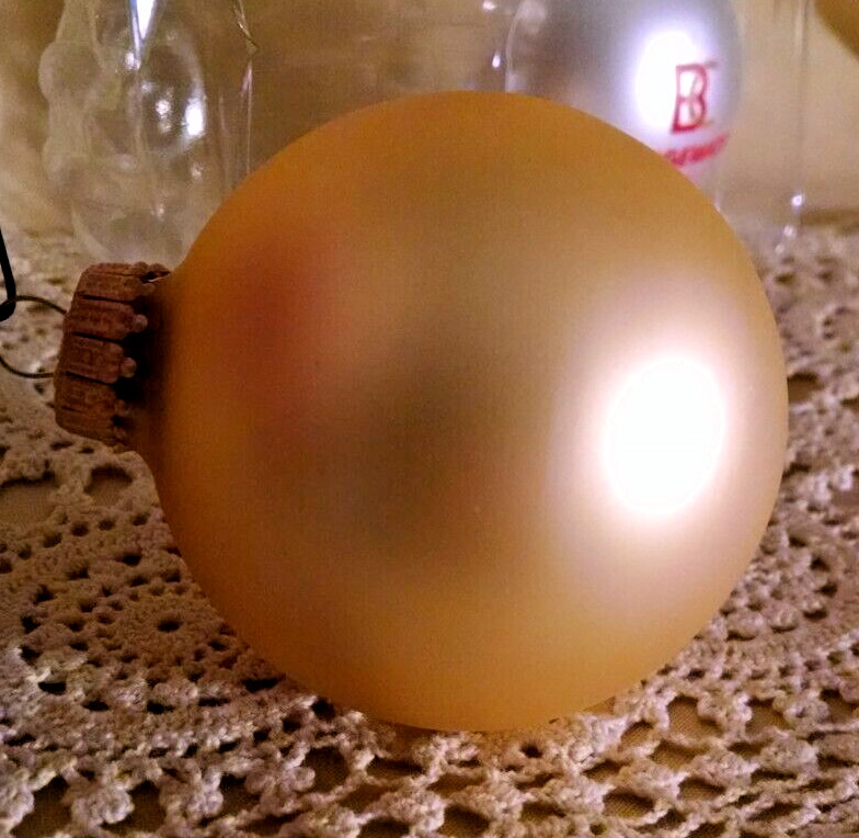 BRIDGEWATER COLLEGE ORNAMENT SET 2 GOLD EAGLES MASCOT WHITE BC SILVER RFSJ BALL.