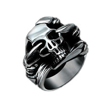 DRAGON CLAW SKULL STEEL METAL BIKER RING brx043 biker punk skeleton mummy death