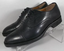 592581 MS50 MEN'S SHOES SIZE 10.5 M BLACK LEATHER LACE UP JOHNSTON & MURPHY