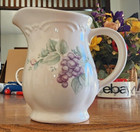Grapevine Creamer Sauce Pitcher 12 oz Pfaltzgraff Stoneware White Green Purple ! — photo 9