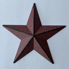 ONE (1)  BURGUNDY BLACK BARN STAR STARS 5.5" PRIMITIVE COUNTRY METAL FARMHOUSE