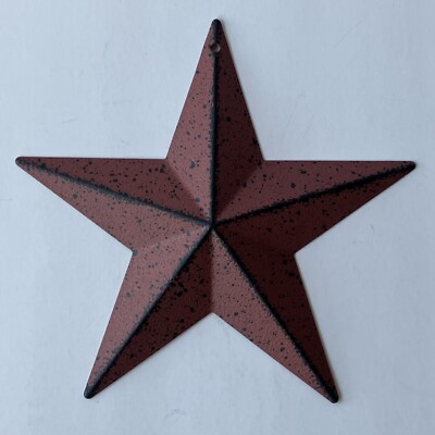 ONE (1)  BURGUNDY BLACK BARN STAR STARS 5.5'' PRIMITIVE COUNTRY METAL FARMHOUSE