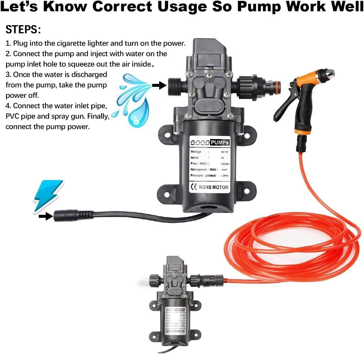 Car Pressure Washer Electric Gun Portable 12V High Power Cleaner With Water Pump