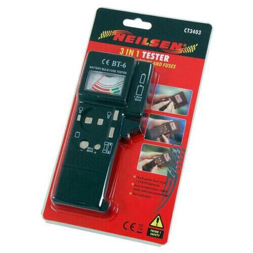 3 in 1 Tester For Batteries, Bulbs & Home & Car Fuses CT3403 - Picture 1 of 2