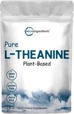 Pure L-Theanine Powder, 100 Grams (1 Year Supply), No Gmos and Vegan Friendly