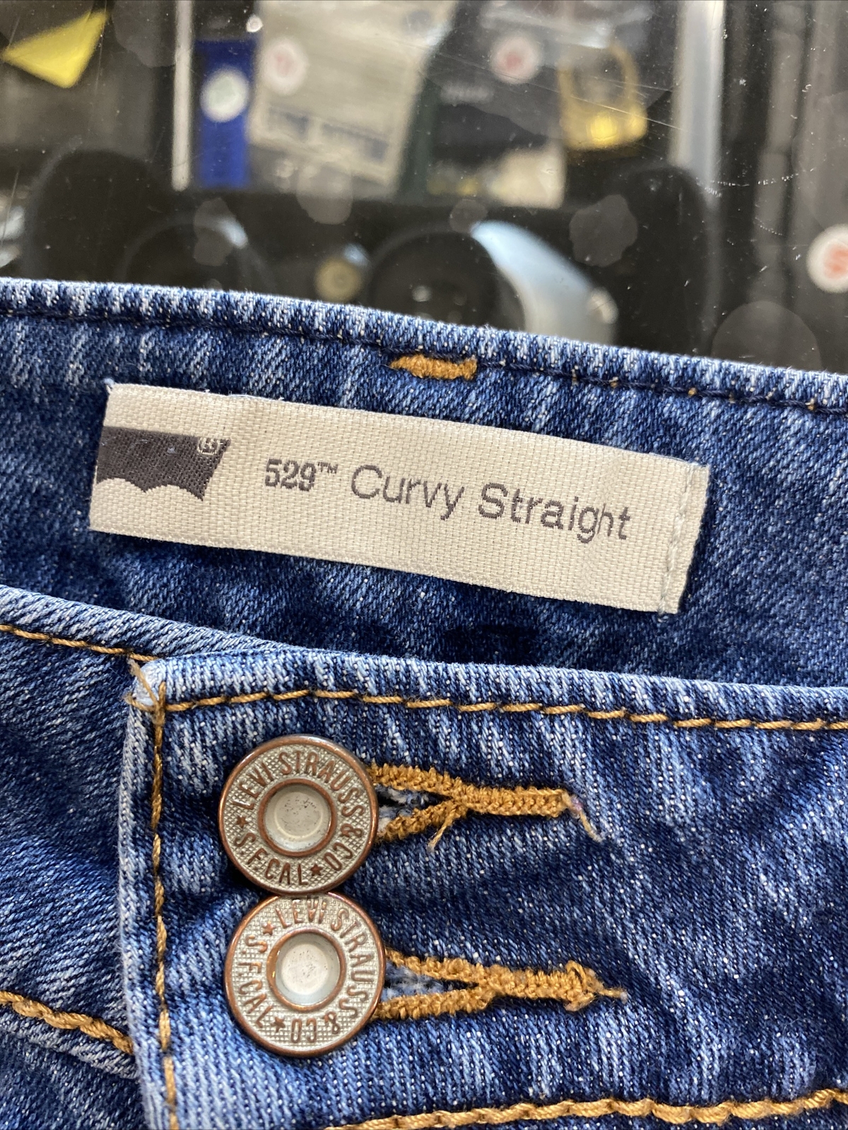 Women's Levi's Classic 529 Straight Stretch Blue Jeans Size 12 Short image 10