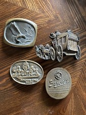 Vintage assorted bronze and brass belt buckles 1970 s