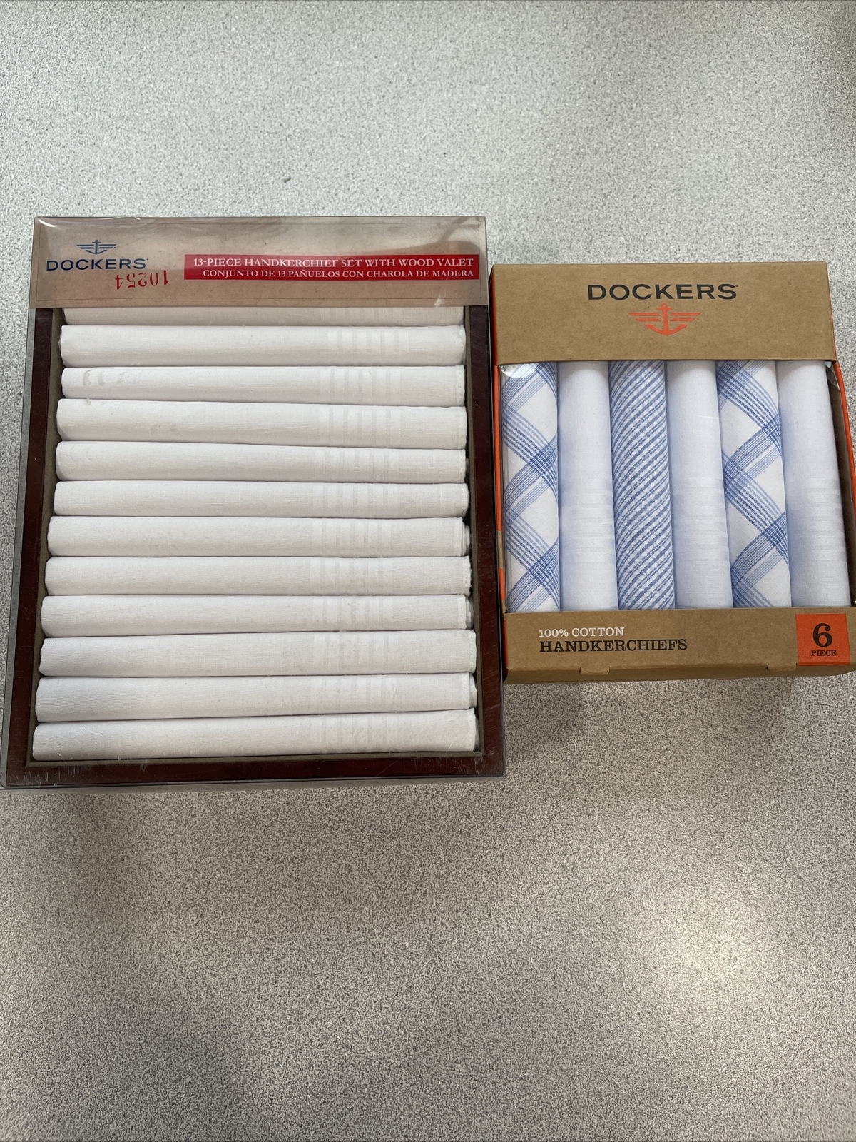 Dockers Handkerchiefs New 20 Total White Blue Cotton eBay