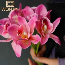 1 Bouquet, 6 Heads Artificial Orchid Bouquets, High-End Home Decor