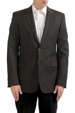 Just Cavalli Men's Wool Striped Two Button Blazer Sport Coat US 40 IT 50