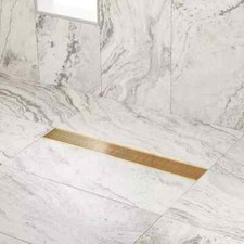 Signature Hardware 32" Carmen Linear Shower Drain Brushed Gold