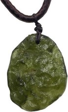 Moldavite Meteorite Crystal,Irregular Tektite Healing Crystals Necklace,Green