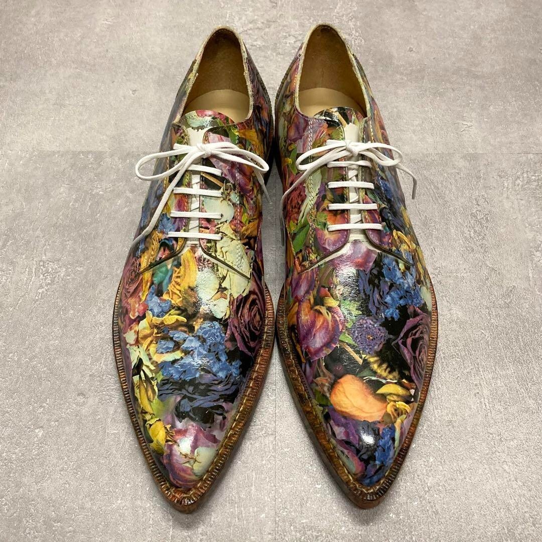 22ss COMME des GARCONS HOMME PLUS Leather Shoes Floral Made