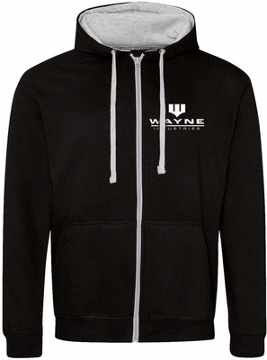 DC Batman - Wayne Industries (SuperHeroes Inc. Contrast Zip Up Hood) Hoodie Blac