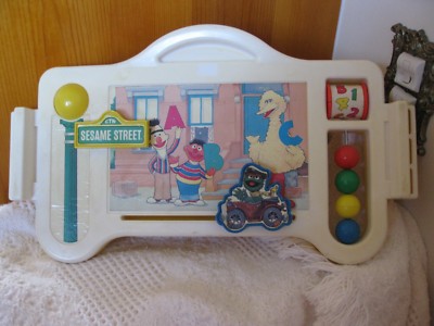SESAME STREET REVERSIBLE TRAY WITH ACTIVITIES ON BOTH  SIDES ~ rare!