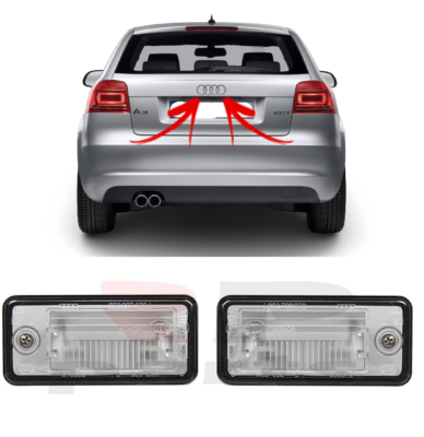 Feux De Plaque D’immatriculation LED Pour Audi A3 A4 A6 A8 Q7 - Paire Blanche 12V