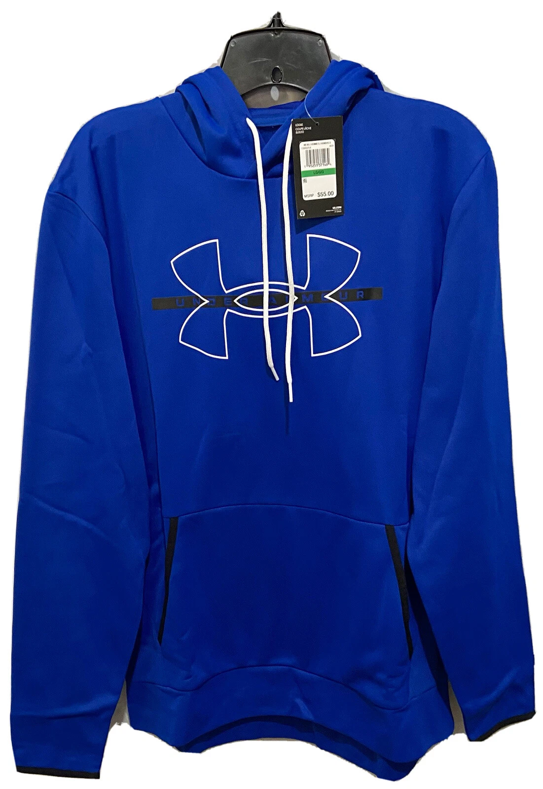 Under Armour Mens Royal Blue Symbol Fleece Logo Hoodie Sweatshirt Size Large NWT