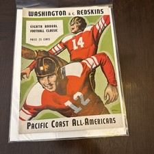 1938 Football Classic Washington Redskins vs Pacific Coast All-Americans 