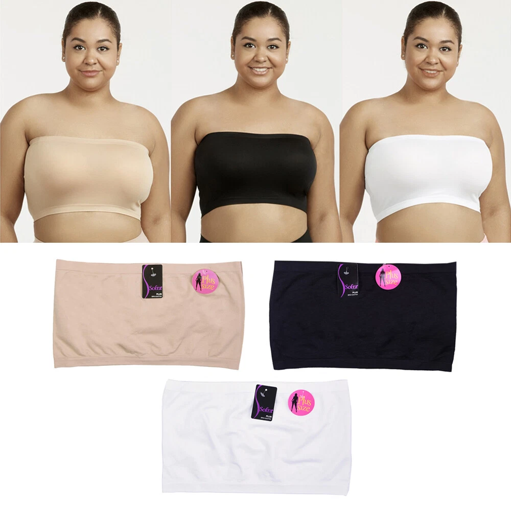 Plus Size Seamless Strapless Bandeau Tube Tops Sports Bra Yoga Stretchy One  Size