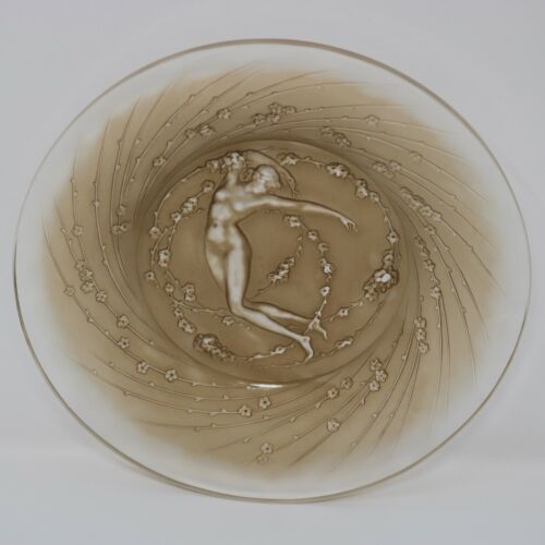 Rene Lalique Glass 'Une Figurine et Fleurs' Plate | eBay