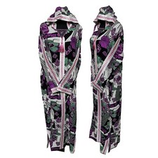 Women Moroccan Brown Multicoloured Floral Hooded Djellaba Jilbab