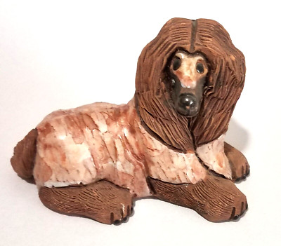 Casals Peru Pottery Afghan Hound Dog  Man's Best Friend Figurine Brown Animal