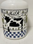 Vtg Milk Glass Milk Bottle Jug Country Cows by Alan Wood Lillian Vernon 1983 — photo 2