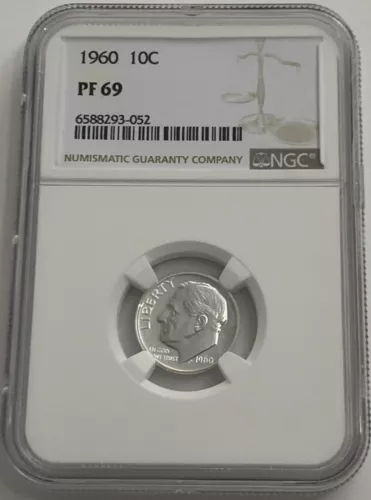 1960 NGC PF69 90% Proof Silver Roosevelt Dime 10C Great Eye Appeal White Label