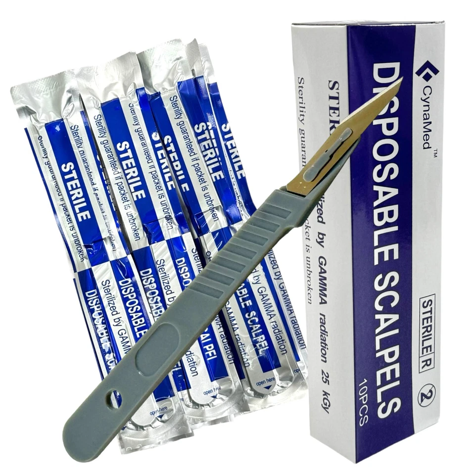 Box of 10 Disposable Scalpels, Sterile, for Dermaplaning, Podiatry, & Crafts - Image 4 of 4