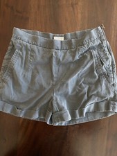BRUNELLO CUCINELLI Linen Cotton Shorts Side Zipper Blue Summer US 4 IT 40