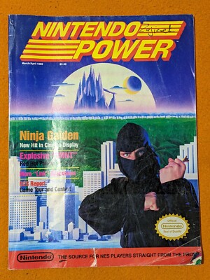 Vintage Nintendo Power Magazine March/April 1989 Ninja Gaiden TMNT W/ Poster 