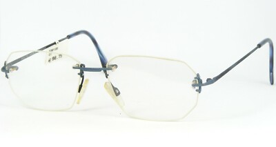 Vintage POSITIV 1018 NAVY BLUE EYEGLASSES GLASSES RIMLESS 53-14-140mm Germany