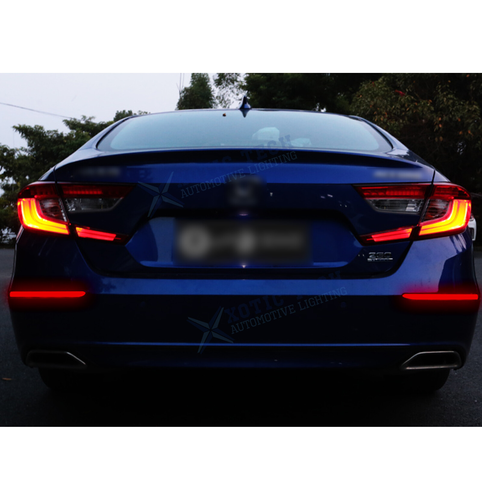 Red Lens Rear Bumper Reflector LED Sequential Light For 2018-2021 Honda Accord