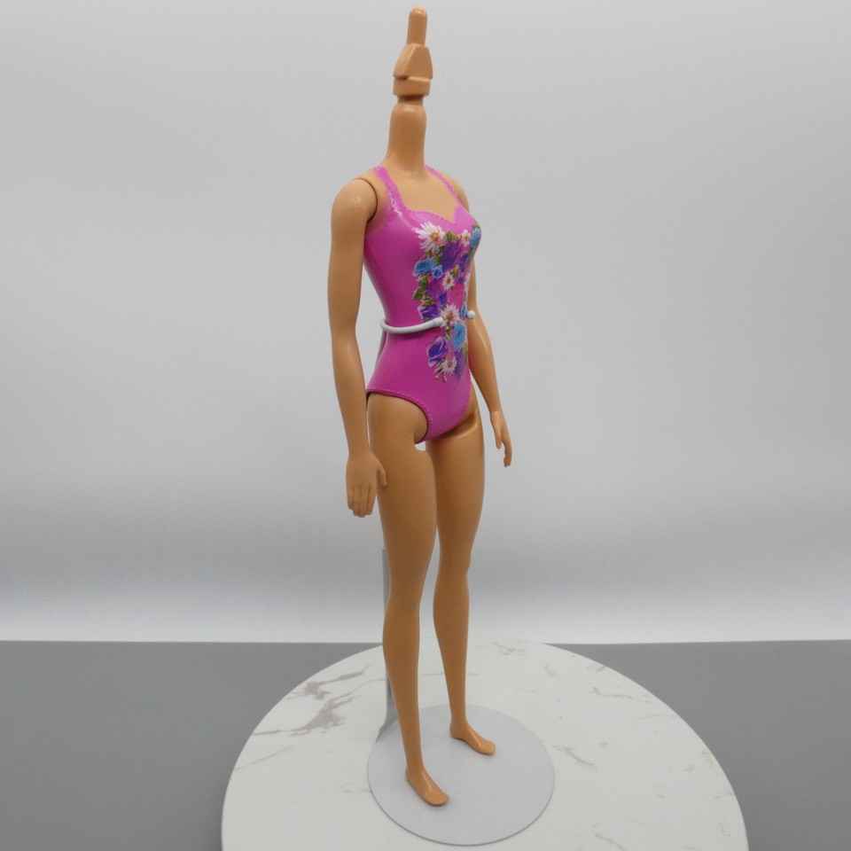 Barbie Water Play Doll Body Medium Light Skin Pink Molded Swimsuit 2017