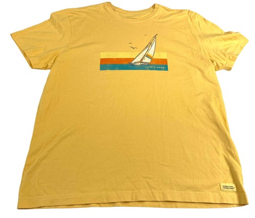Life is Good Crusher Tee Yellow Sail 
