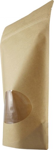 50 Natural Kraft Stand up Pouches with Window and Zip Lock Food Storage Bag - Picture 2 of 7