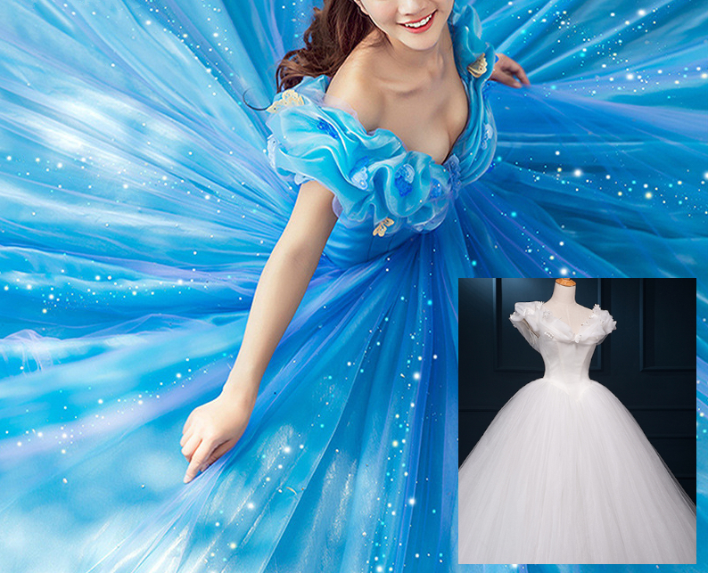 Cenerentola Vestiti Carnevale Donna Sposa Wedding Dress Cinderella