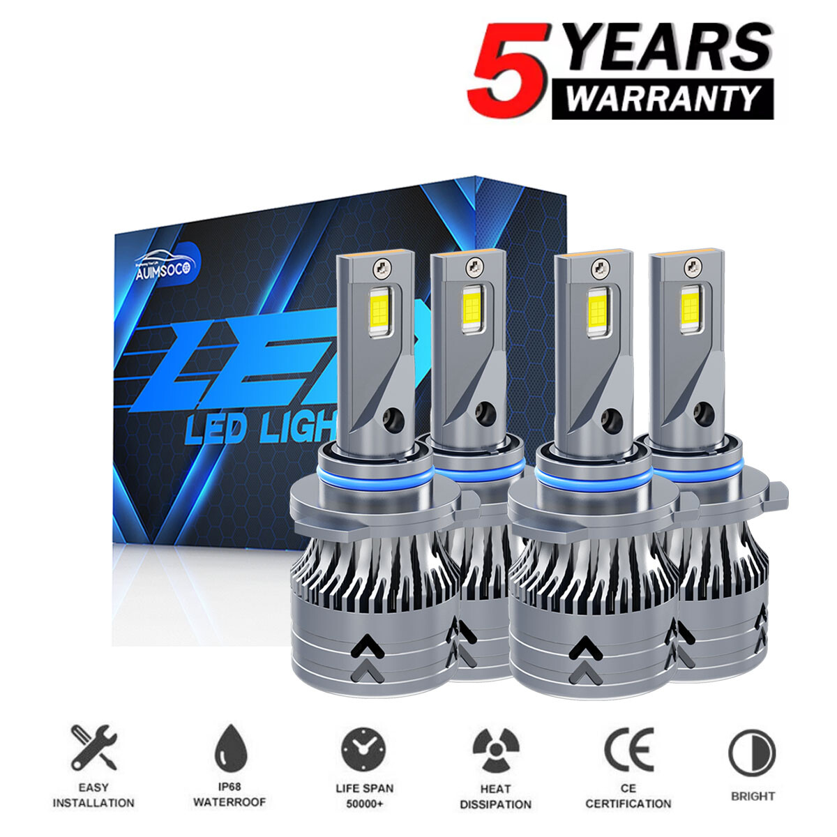 For Honda Civic Sedan 4-Door 2004-2015 10000K LED Headlights Bulbs Hi/Lo Lights